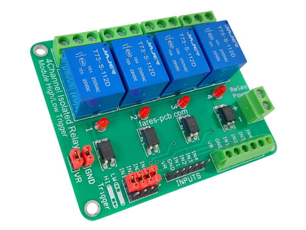 4-Channel High/Low Trigger Relay Module (12V) Opto-isolated RM412I