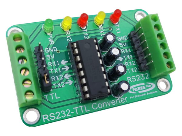 Dual Channel UART Serial RS232/TTL Converter (Terminal to Terminal)