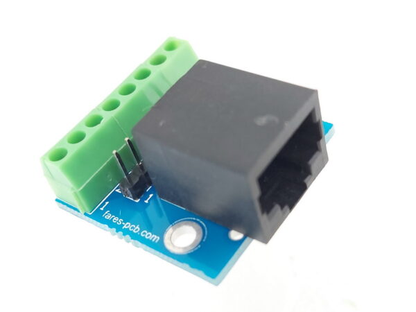 RJ45-8 to Screw Terminal + Pin Header (Horizontal Plugging)
