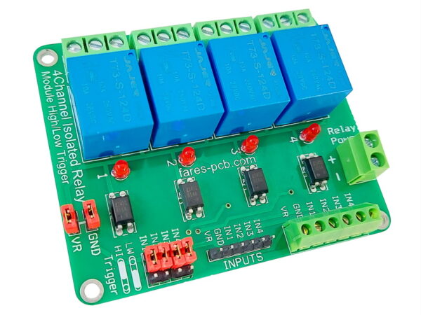 4-Channel High/Low Trigger Relay Module (24V) Opto-isolated RM424I