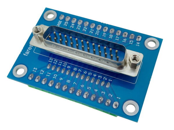 DB25 Vertical Male to Screw Terminal + Pin Header