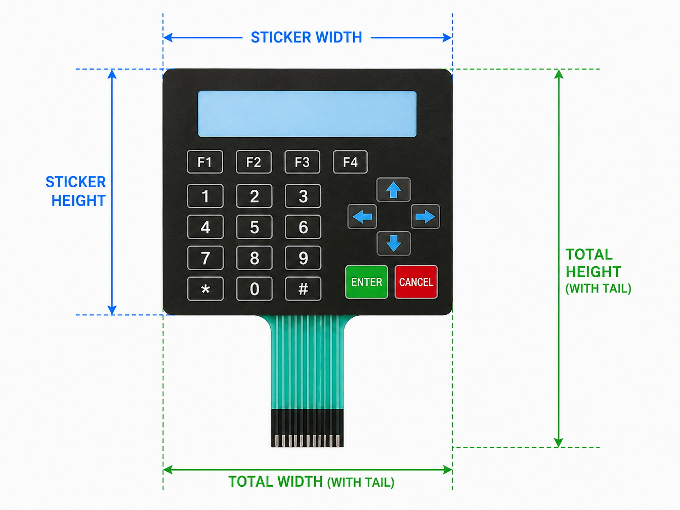 Membrane Keypad Technical Diagram